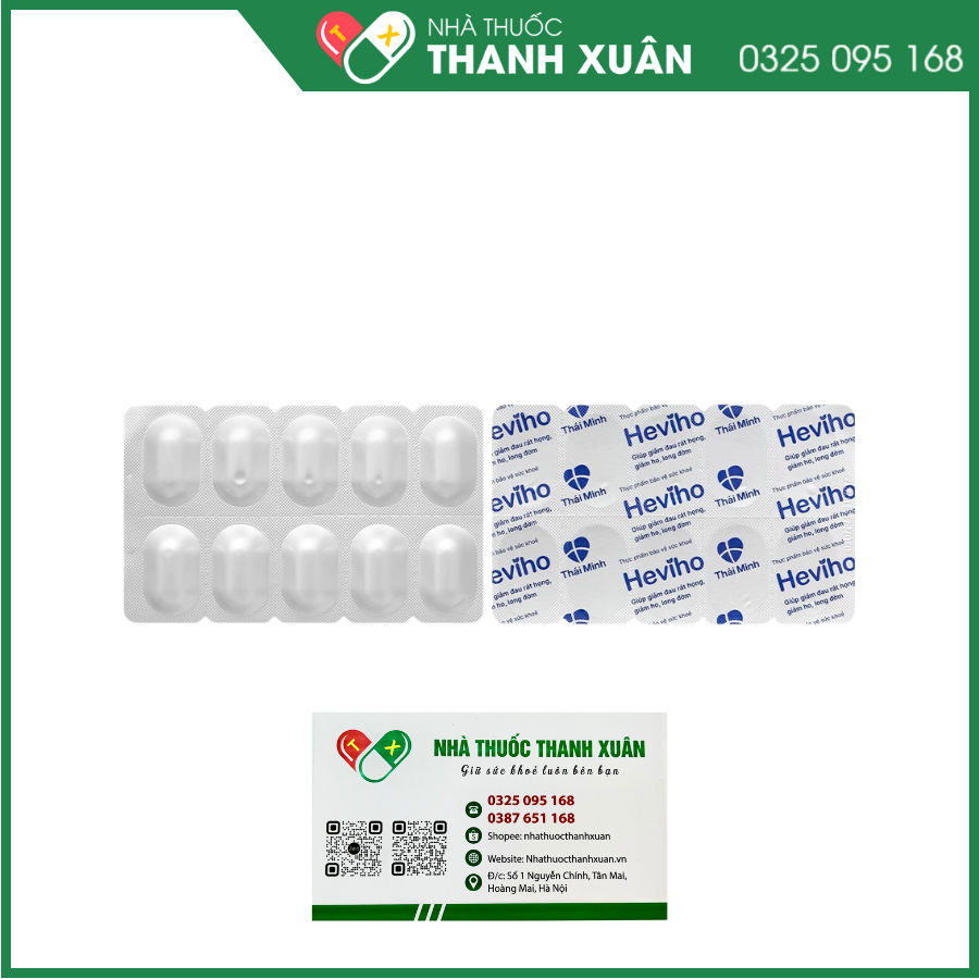 Viên ngậm không đường Heviho hỗ trợ giảm ho, giảm đờm và đau rát họng